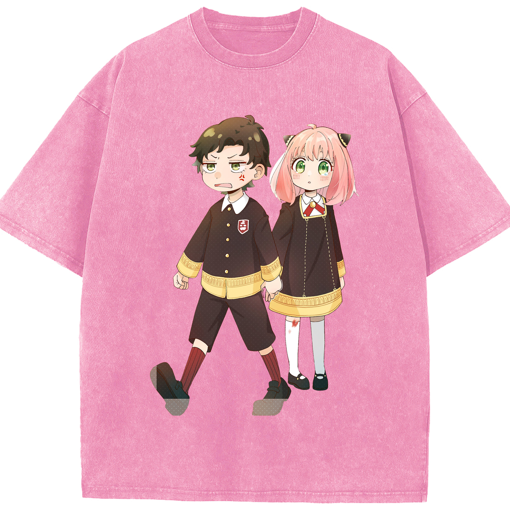 （画像用） SPY×FAMILY间谍家家酒 綿100% ヴィンテージ風 半袖Tシャツ（フロントプリント）